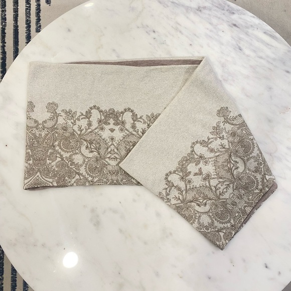 Chico’s Gold & Cream Sparkly Scarf Wrap - Picture 1 of 3